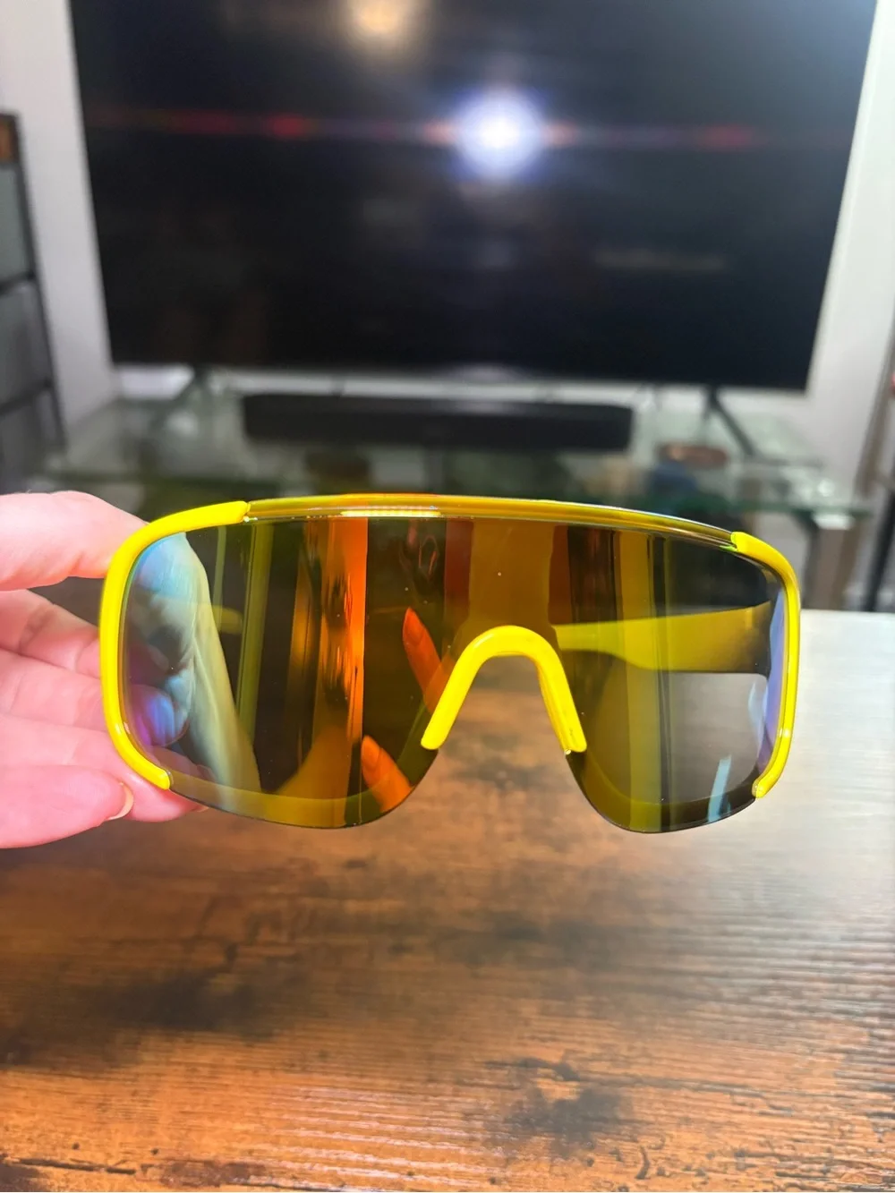 Twisted Tea Limited Edition Neon Yellow Shield Sunglasses